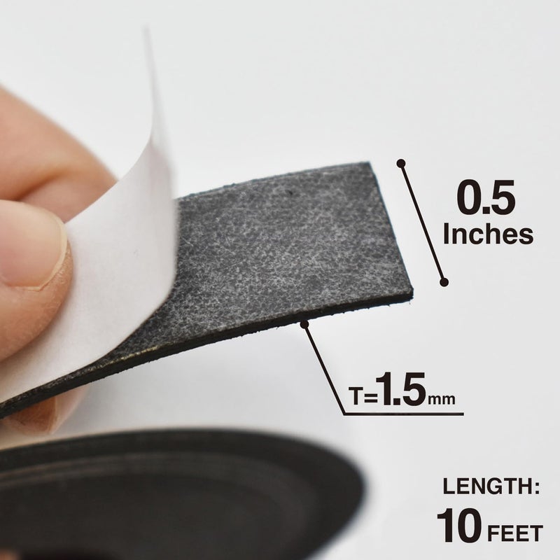 MagX Magnetic Tape, 0.5 Inch x 10 Feet, 3 Rolls, Ultra Thick 60 mil, Heavy Duty, Magnetic Tape Strips with Adhesive Backing for DIY & Crafts, Whiteboards, Fridge Organization(MVAT-0510) - Image 2